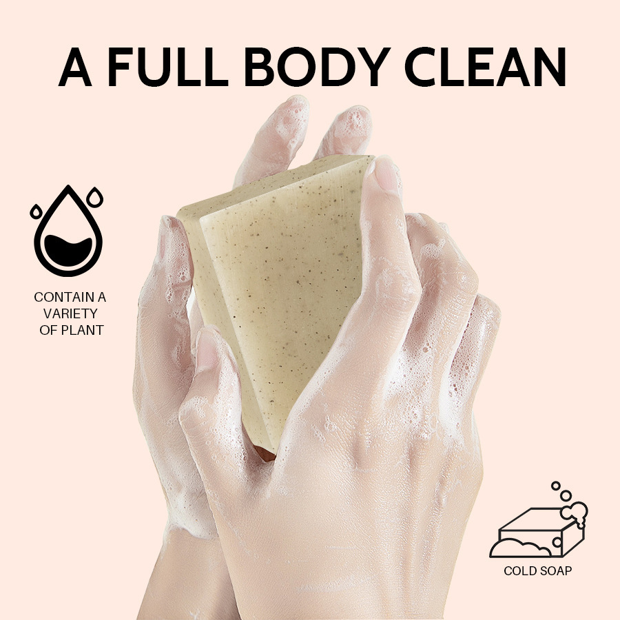 Sanded Particle Handmade Soap Set Box, 100g（3.54oz） x 4