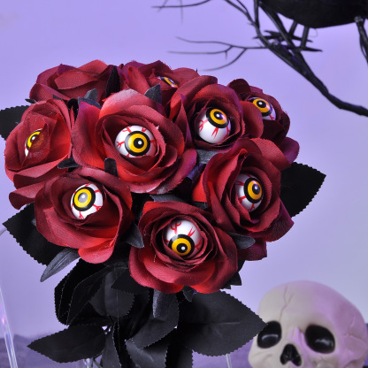 Halloween Flowers with Eyeball and Spider