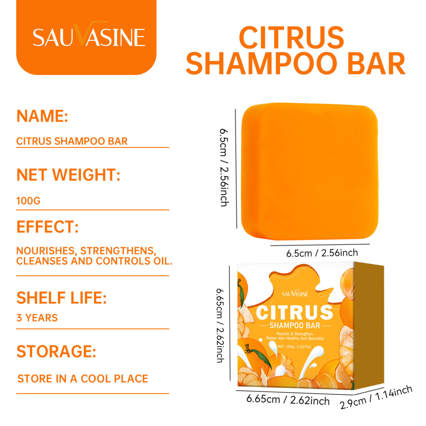 Citrous shampoo bar 100g/3.3oz