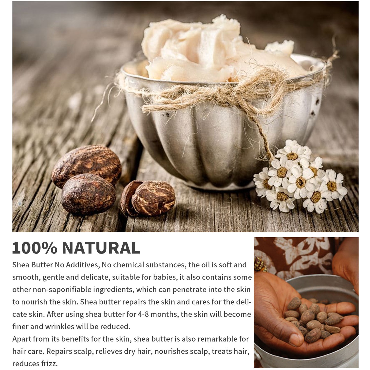 Organic Raw Shea Butter（100g）