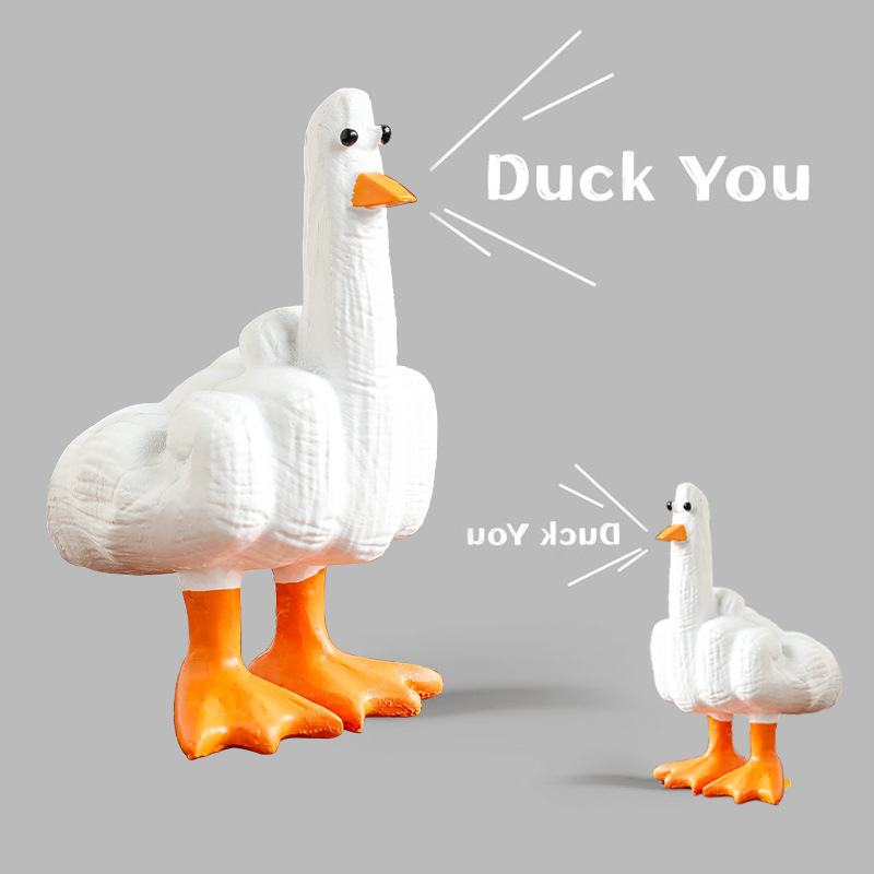 Middle Finger Duck You Figurine Statue