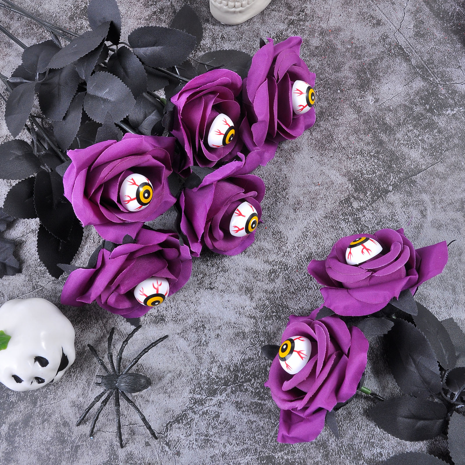 Halloween Flowers with Eyeball and Spider