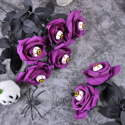 Halloween Flowers with Eyeball and Spider