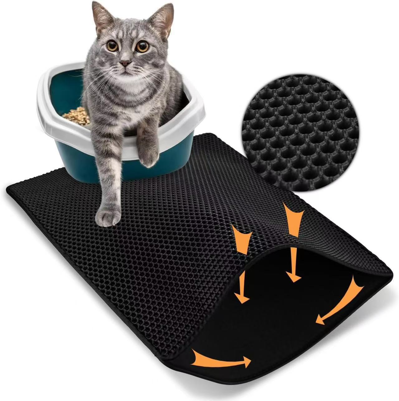 Cat Litter Mat 2Pics(Black&Grey)
