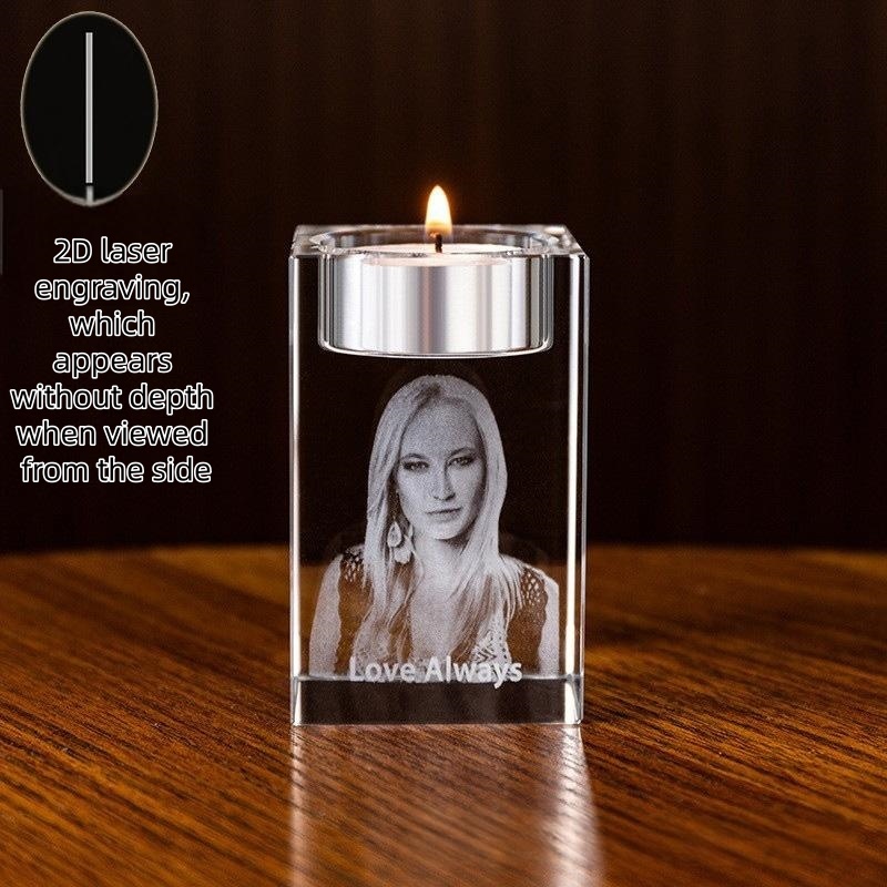 👦🏻👱🏻‍♀️Personalized 3D Photo Crystal Candle Holder🙎🏼‍♀️👧🏻
