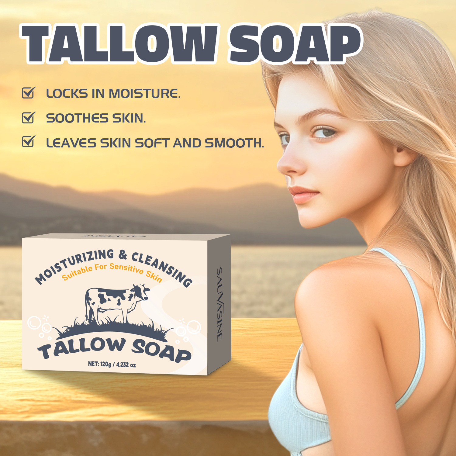 Beef tallow handmade soap