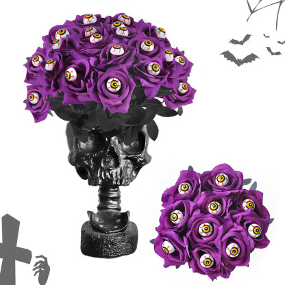 Halloween Flowers with Eyeball and Spider