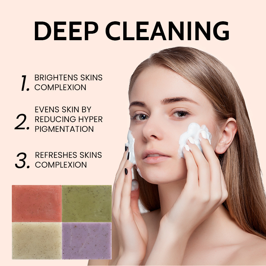 Sanded Particle Handmade Soap Set Box, 100g（3.54oz） x 4