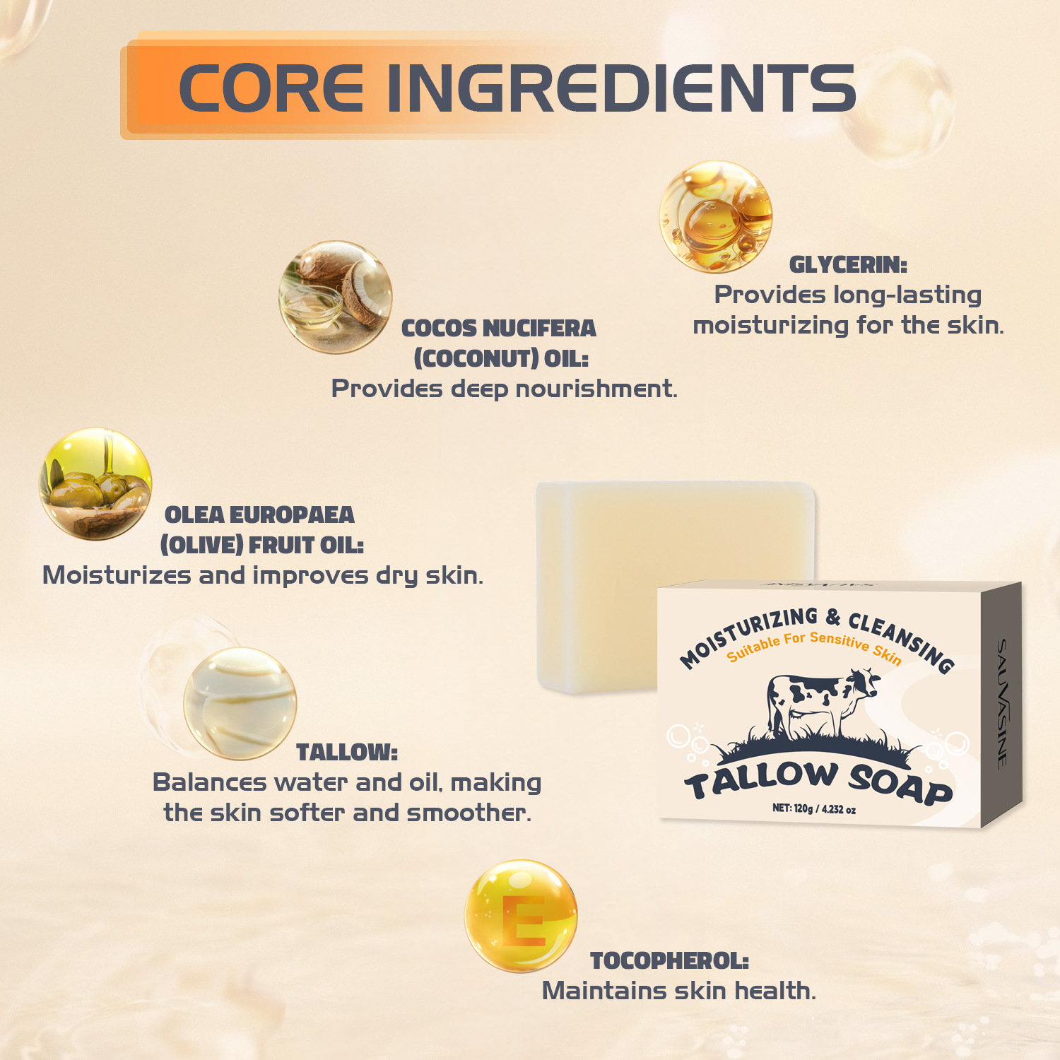 Beef tallow handmade soap