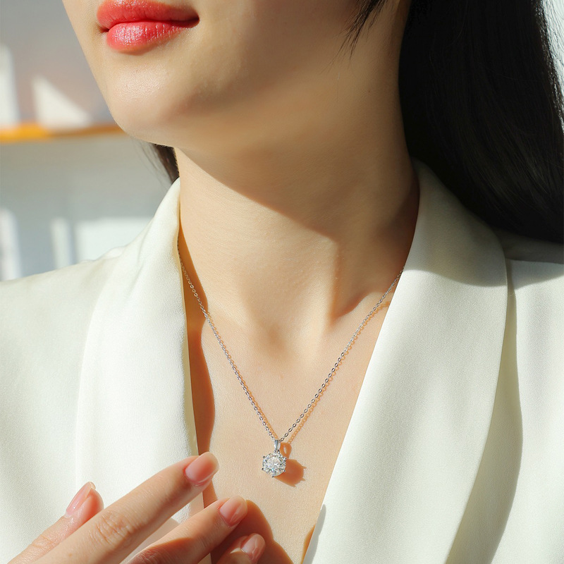 S925 Moissanite necklace Classic Band Brilliant D/E Color VVS1💍
