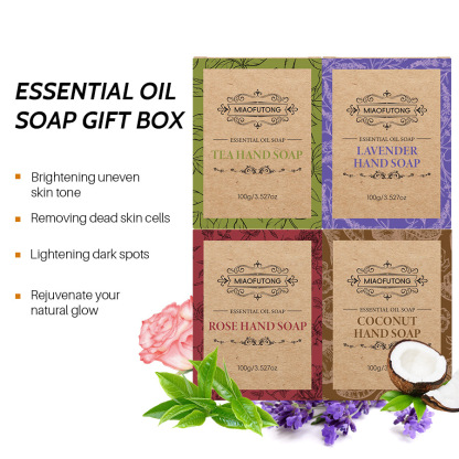 Sanded Particle Handmade Soap Set Box, 100g（3.54oz） x 4