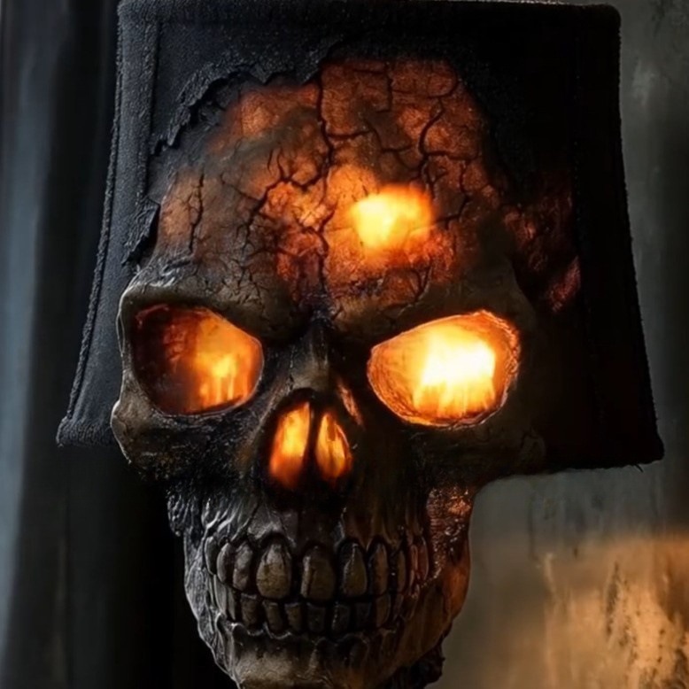 Lava Stone Skull Lamp