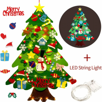 【LAST DAY SALE】DIY Felt LED Christmas Tree Set