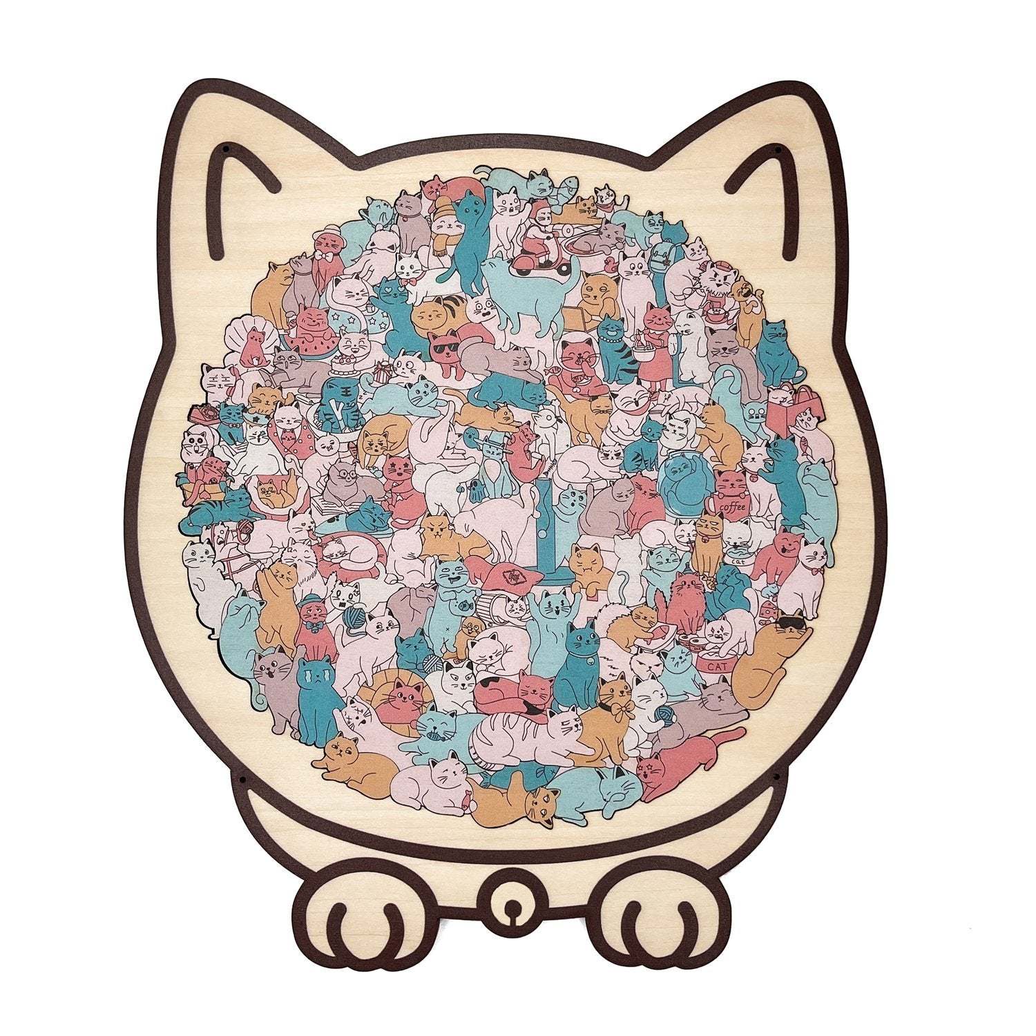 ⚡ Black Friday Flash Sale: 30% OFF Instantly 135-Piece Morandi-Colored Cat Shaped Wooden Jigsaw Puzzle