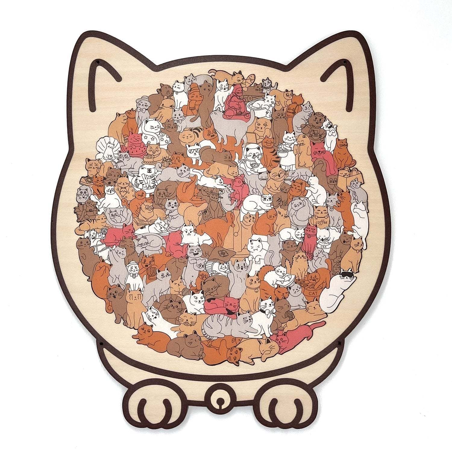 ⚡ Black Friday Flash Sale: 30% OFF Instantly 135-Piece Morandi-Colored Cat Shaped Wooden Jigsaw Puzzle