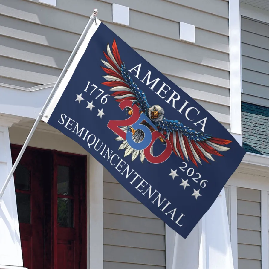America 250th Anniversary Semiquincentennial Eagle Grommet Flag 1776-2026