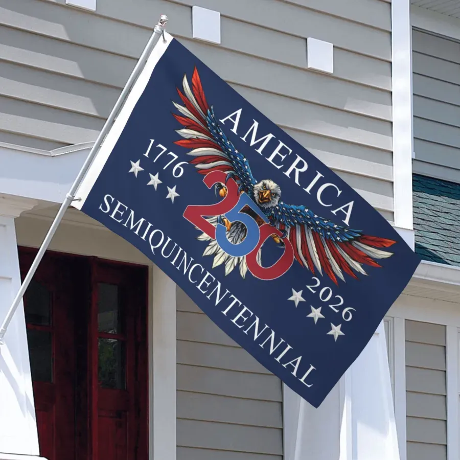 America 250th Anniversary Semiquincentennial Eagle Grommet Flag 1776-2026