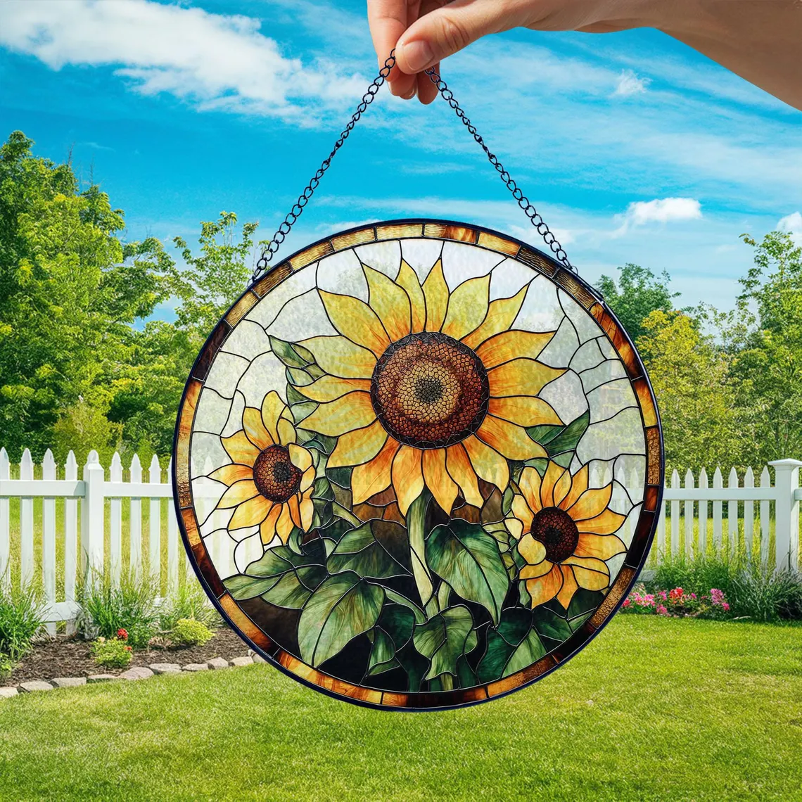 Sunflower Glass Suncatcher – Blooming Sunshine in Your Window! 🌻✨