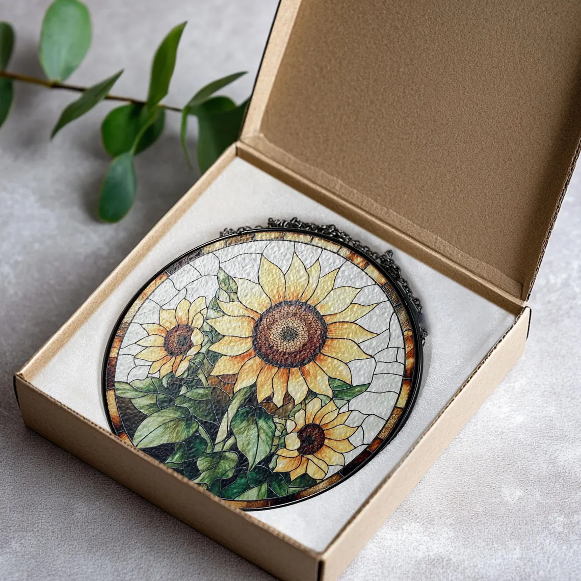 Sunflower Glass Suncatcher – Blooming Sunshine in Your Window! 🌻✨