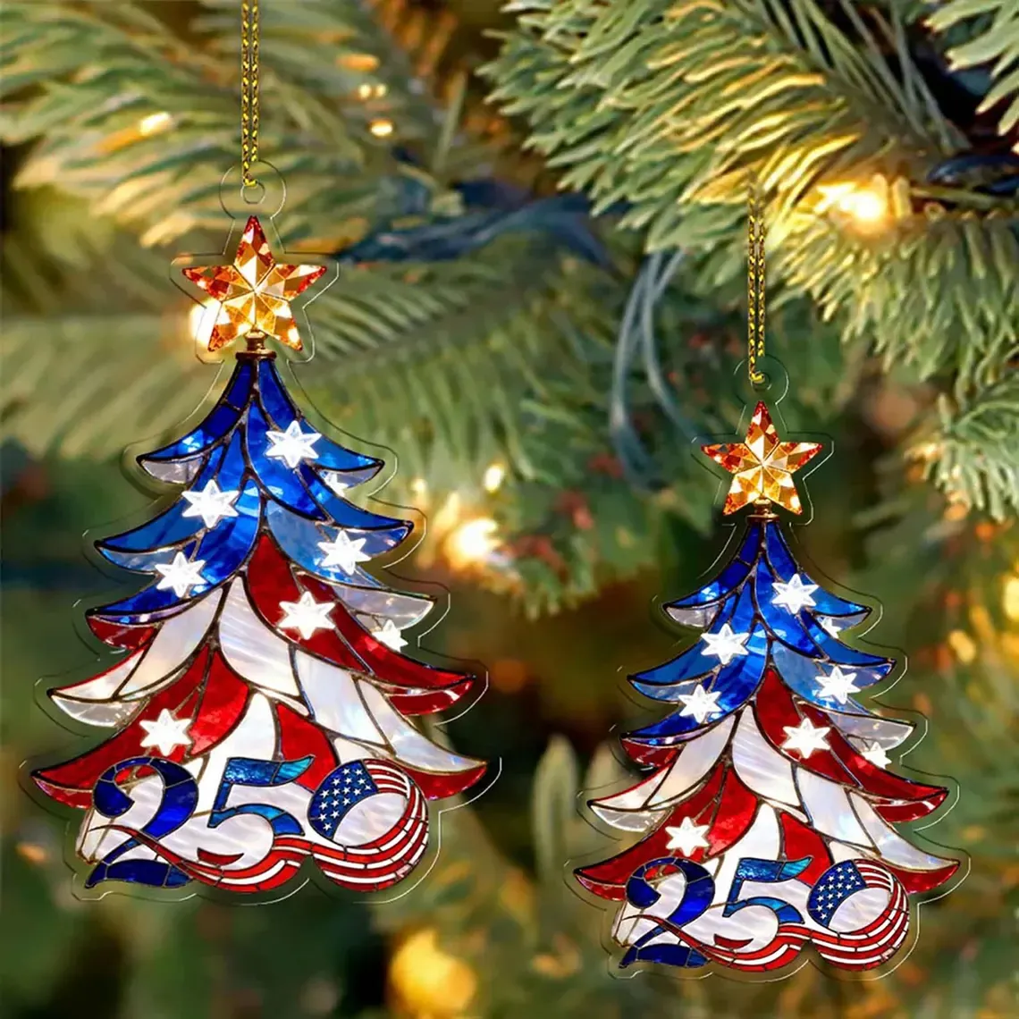 2D Acrylic USA 250th Anniversary Ornament