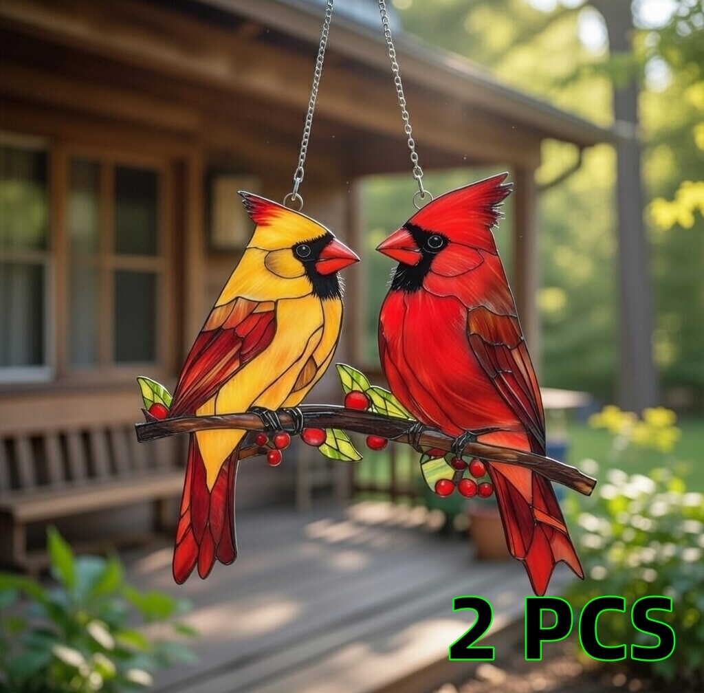 Red Bird Couple Window Hanging Decor