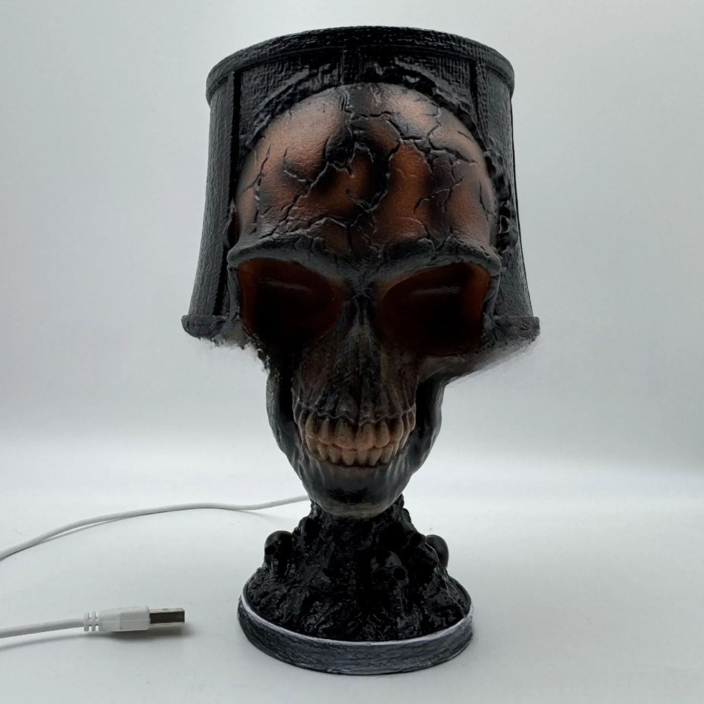 Lava Stone Skull Lamp