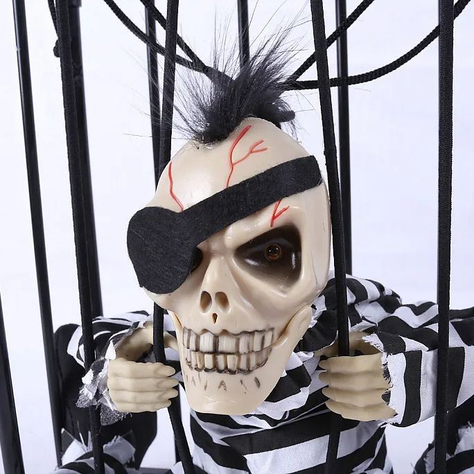 ☠️Scary Screaming Skull Cage Prisoner☠️！！！