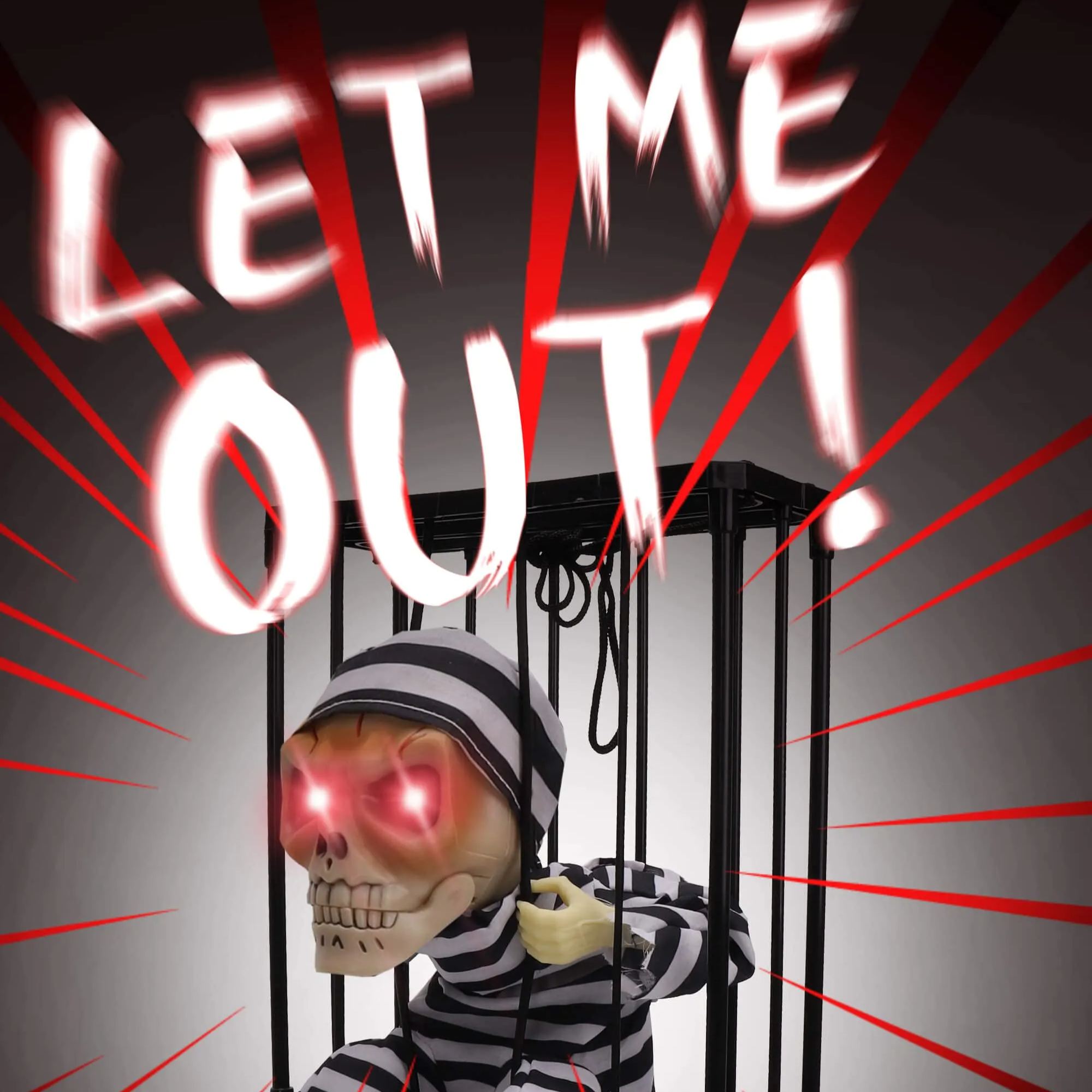 ☠️Scary Screaming Skull Cage Prisoner☠️！！！