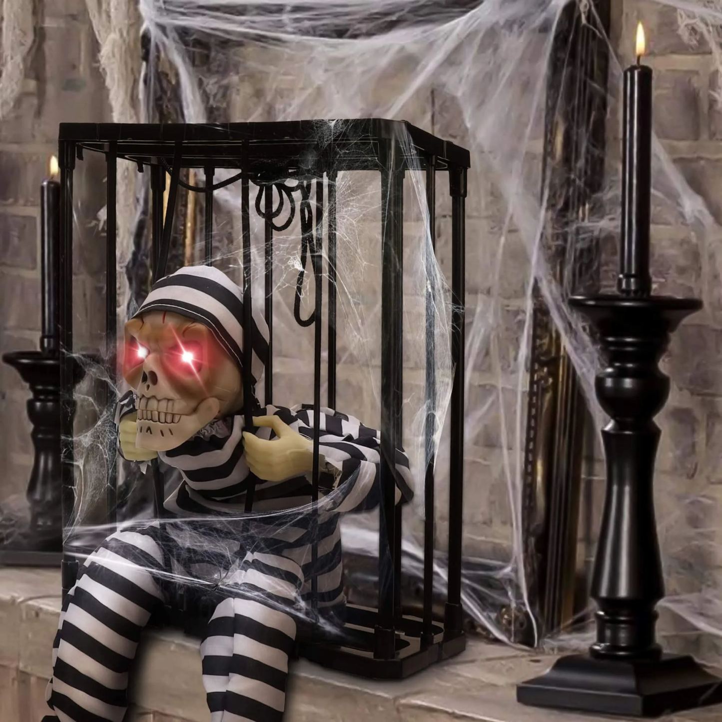 ☠️Scary Screaming Skull Cage Prisoner☠️！！！