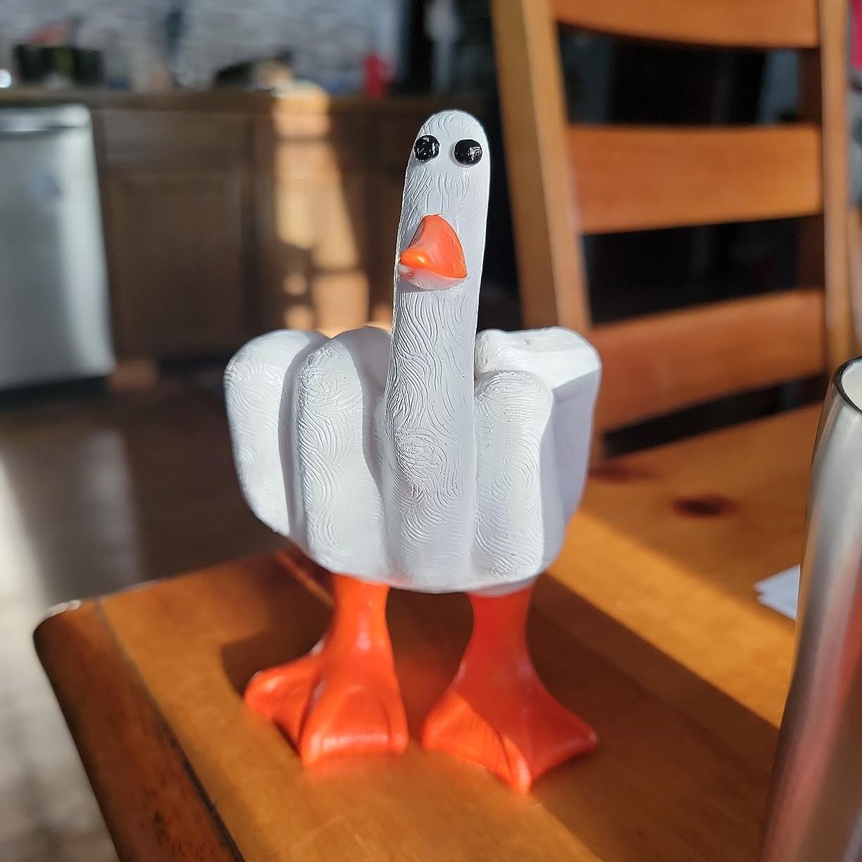 Middle Finger Duck You Figurine Statue