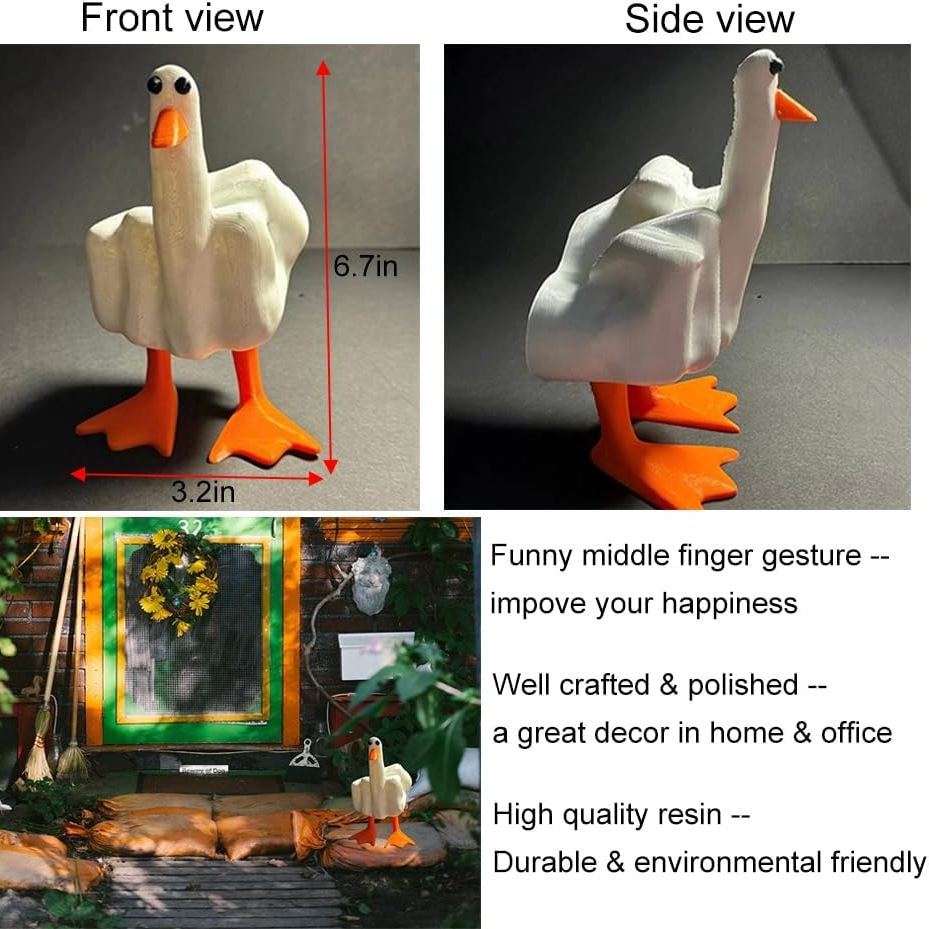 Middle Finger Duck You Figurine Statue