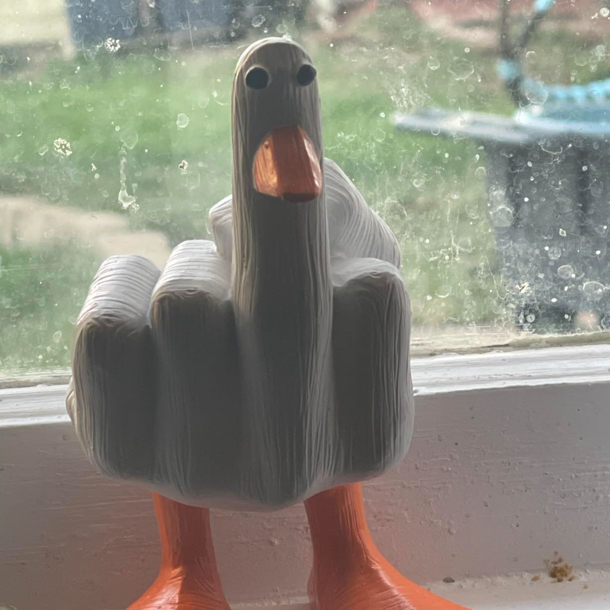 Middle Finger Duck You Figurine Statue