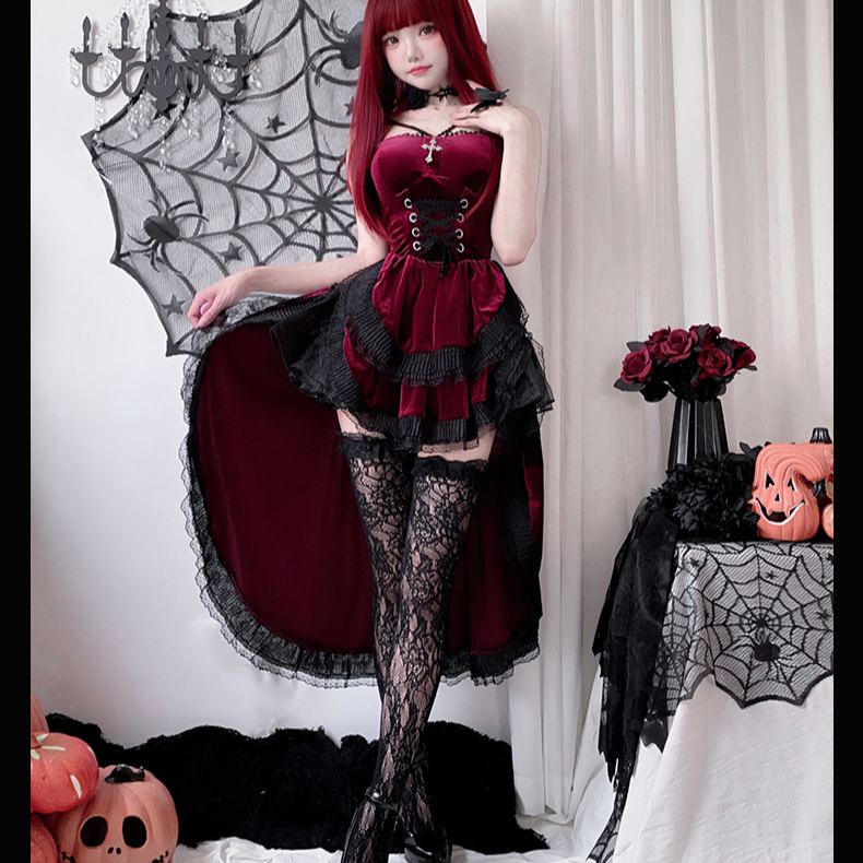 Gothic Velvet Corset Dress