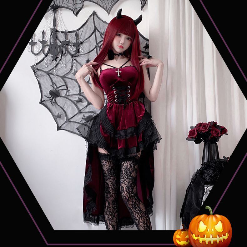 Gothic Velvet Corset Dress