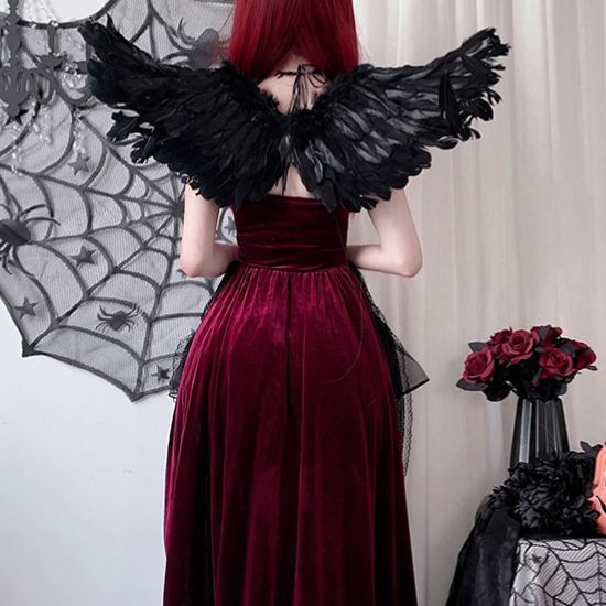 Womens Gothic Velvet Corset Dress