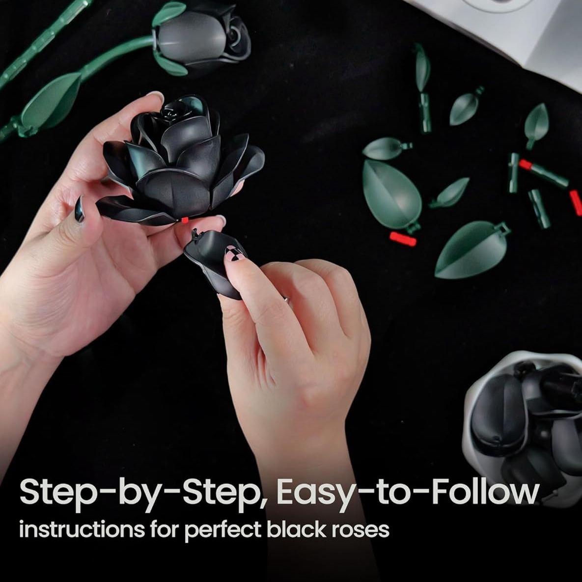 Black Rose Bouquet Building Set