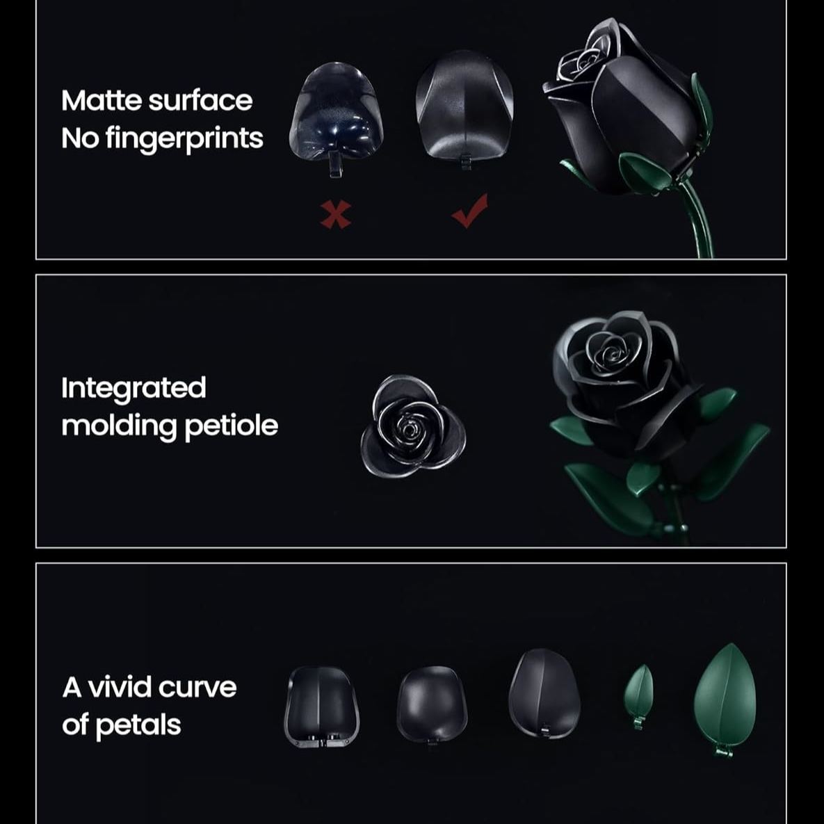 Black Rose Bouquet Building Set