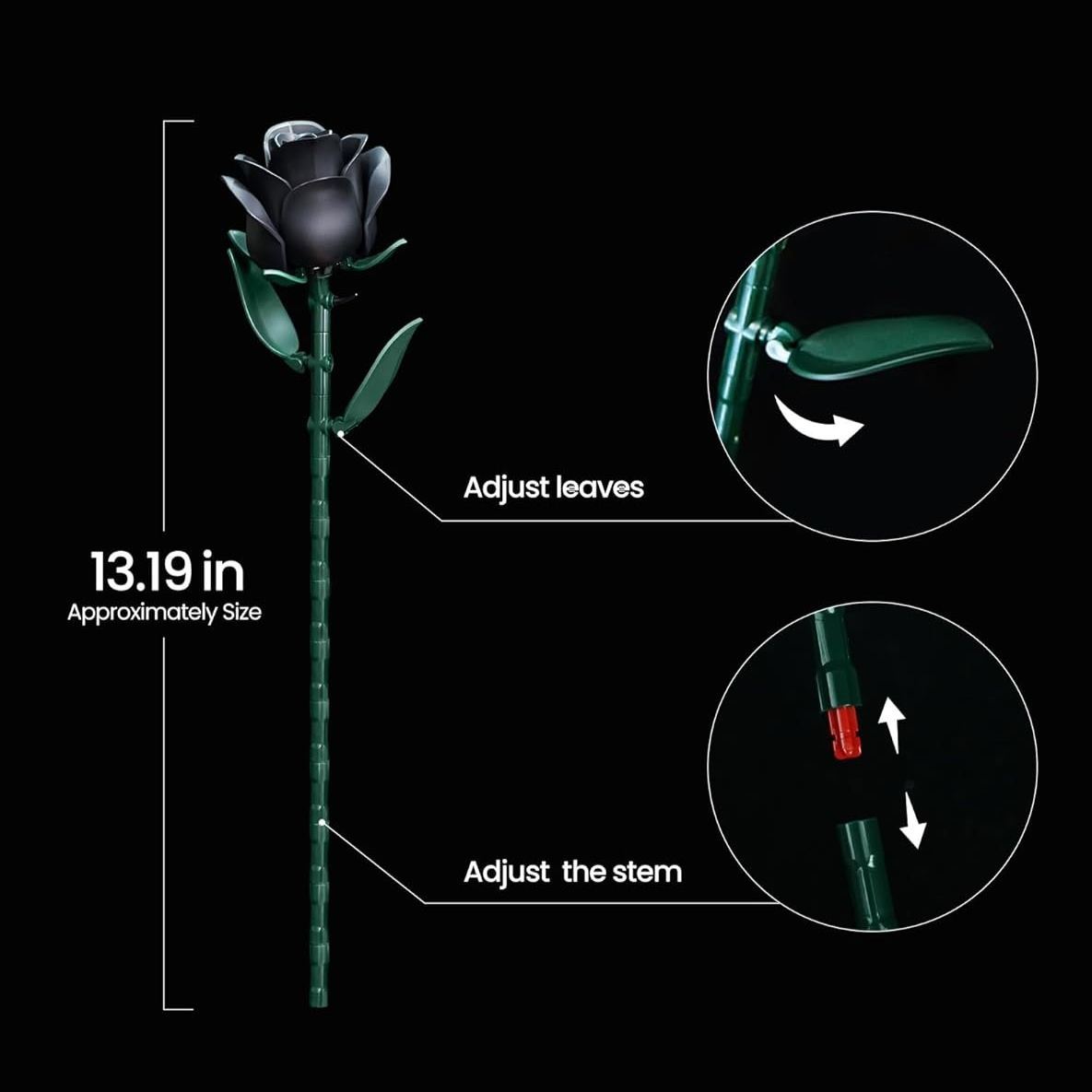 Black Rose Bouquet Building Set