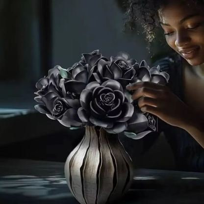 Black Rose Bouquet Building Set