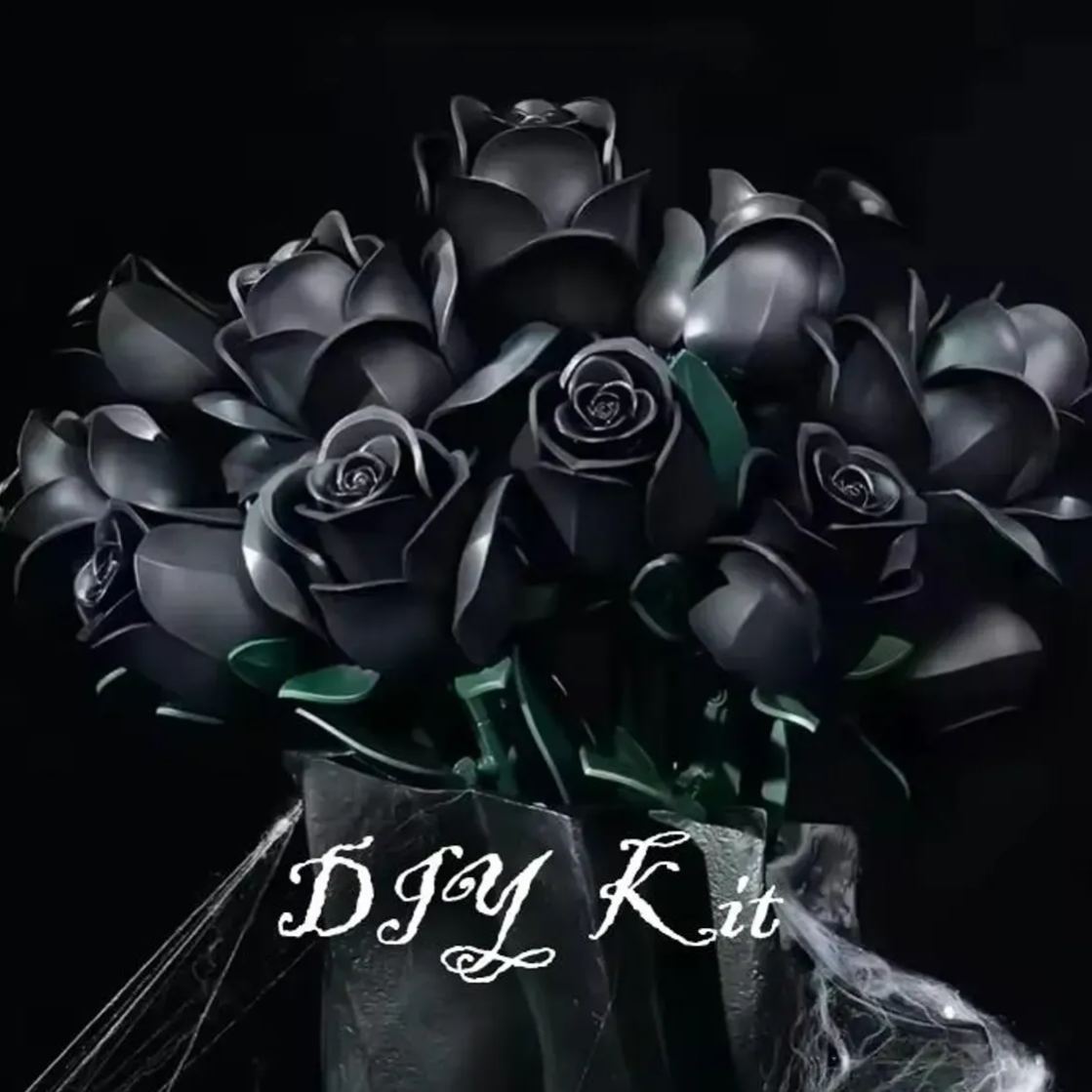 Black Rose Bouquet Building Set