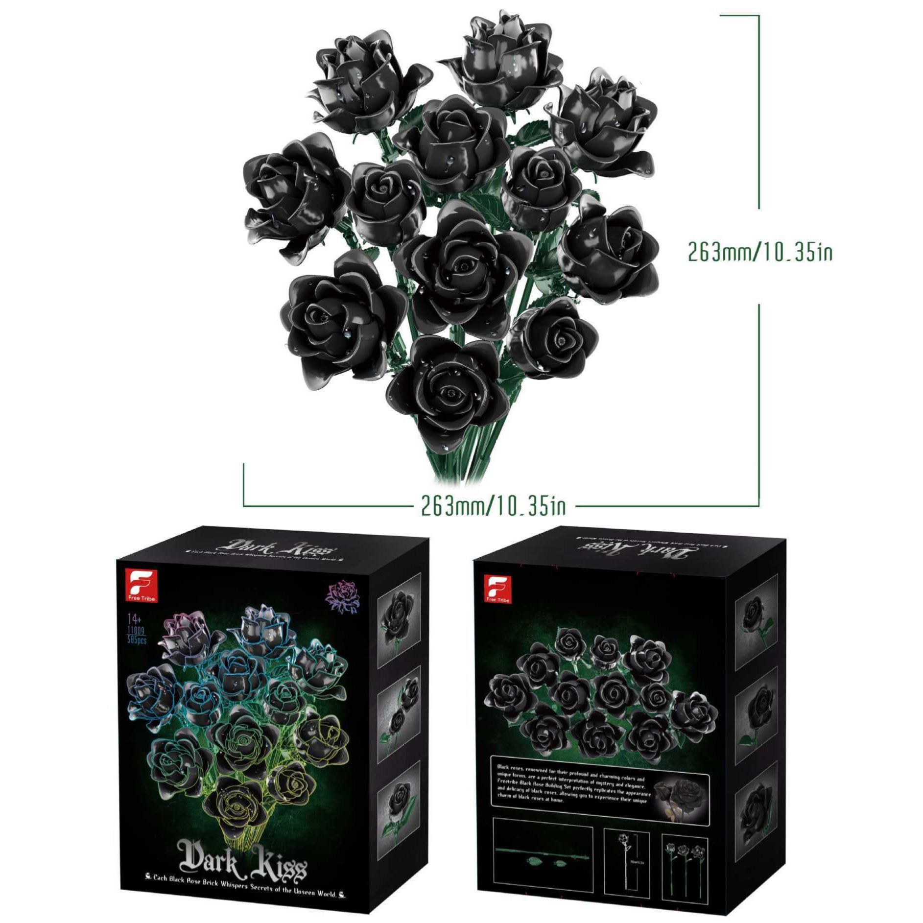 Black Rose Bouquet Building Set