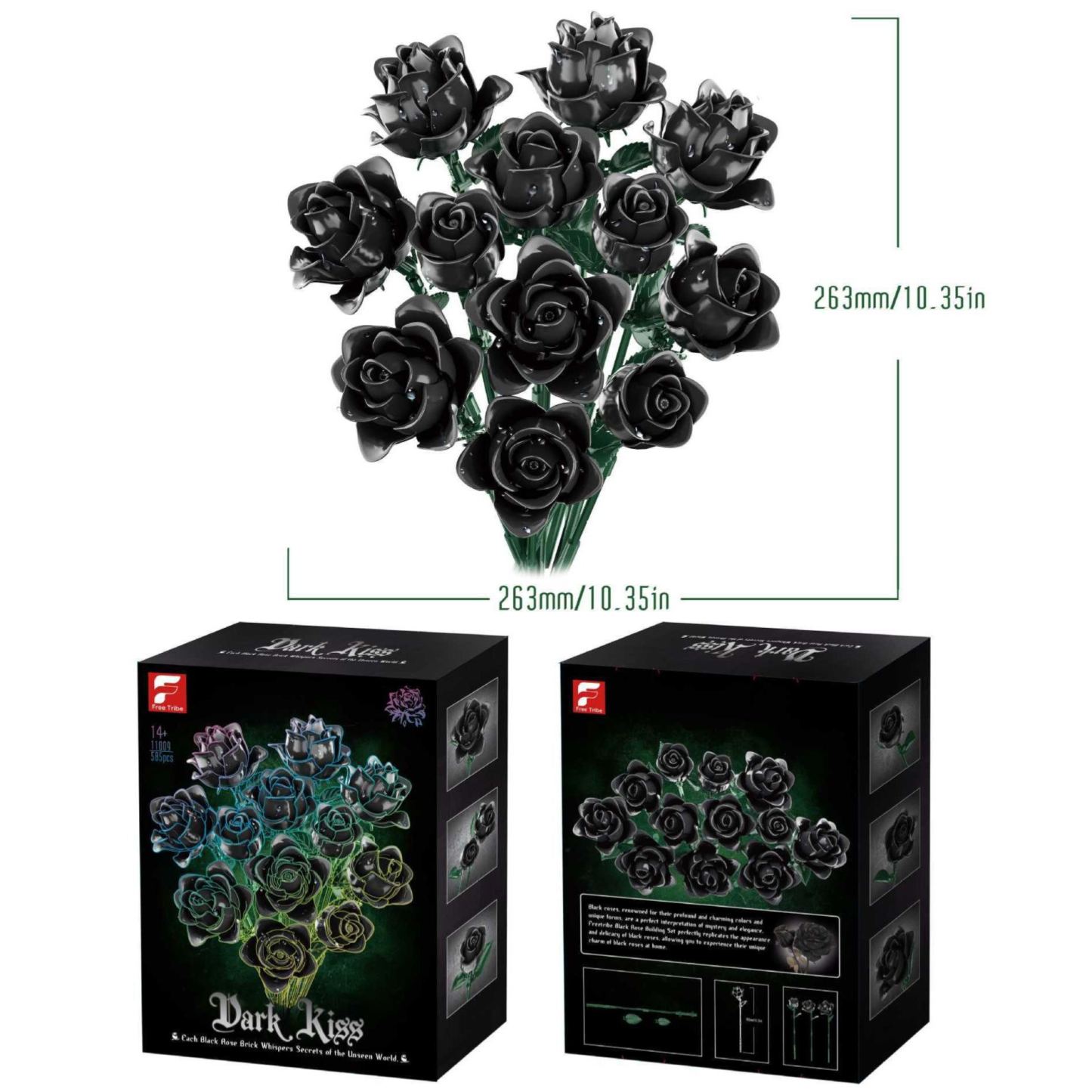Black Rose Bouquet Building Set