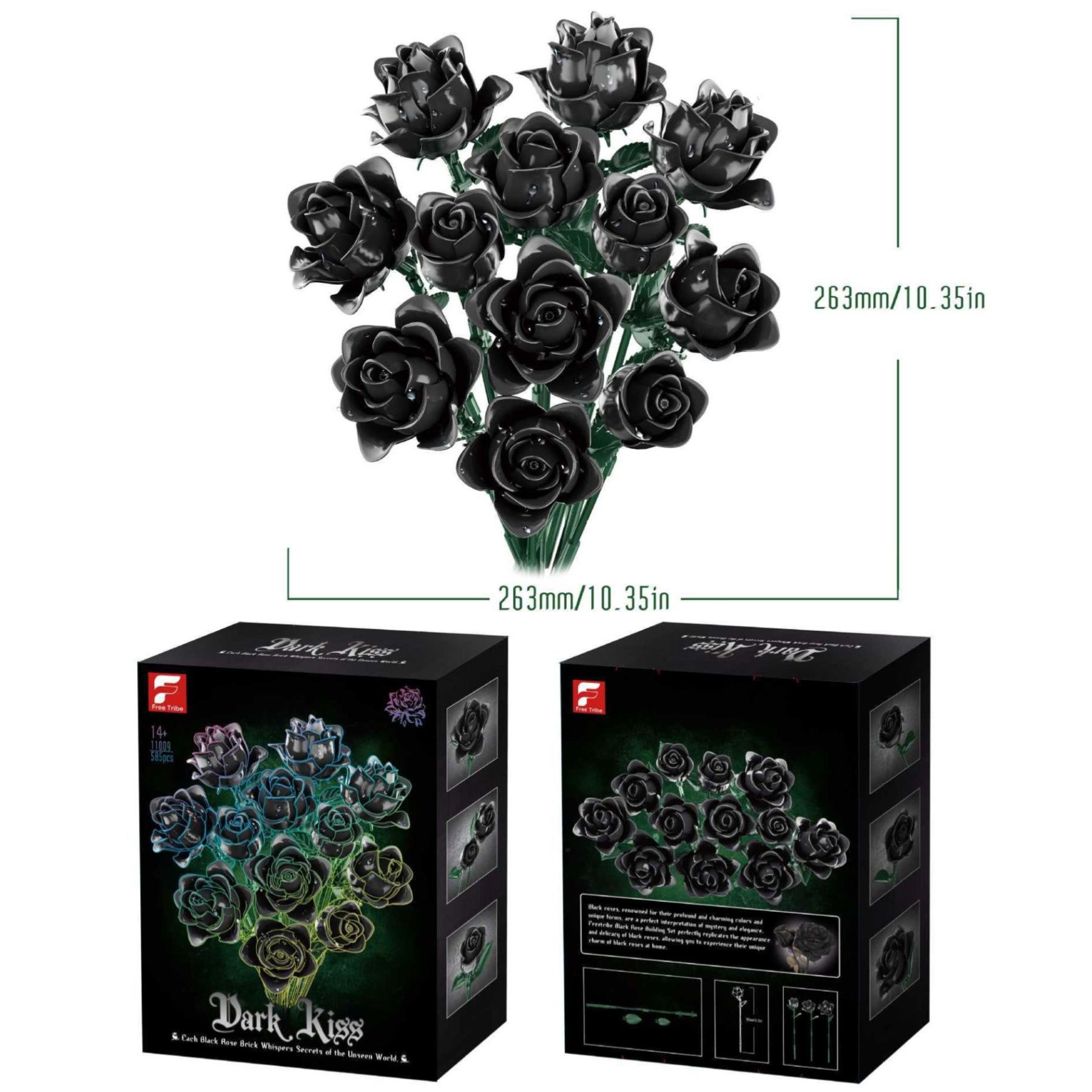 Black Rose Bouquet Building Set