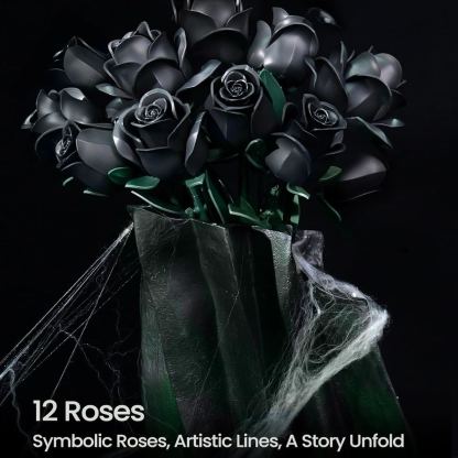 Black Rose Bouquet Building Set