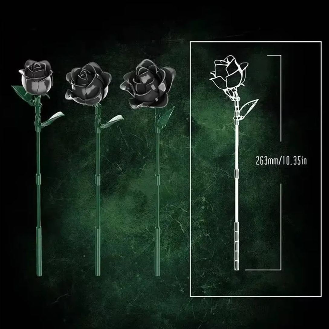 Black Rose Bouquet Building Set