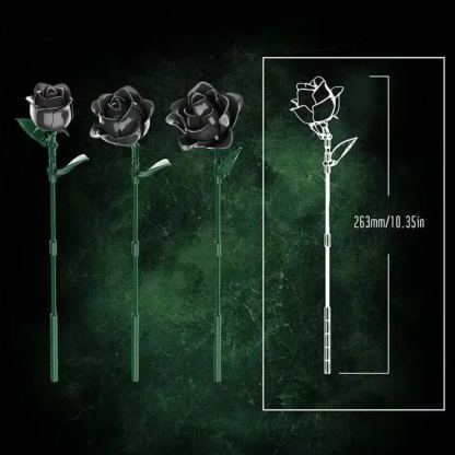 Black Rose Bouquet Building Set