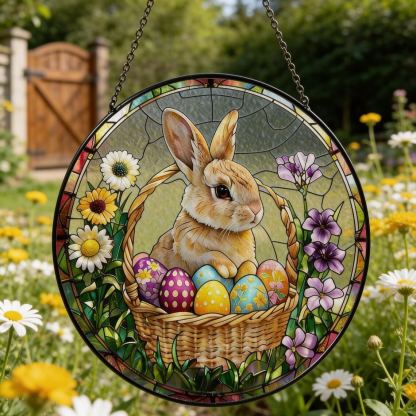 Easter Bunny Floral Suncatcher 