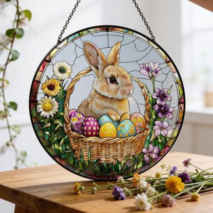 Easter Bunny Floral Suncatcher 
