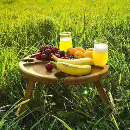 💥Wooden Outdoor Folding Charcuterie Table💥With Glass Holder