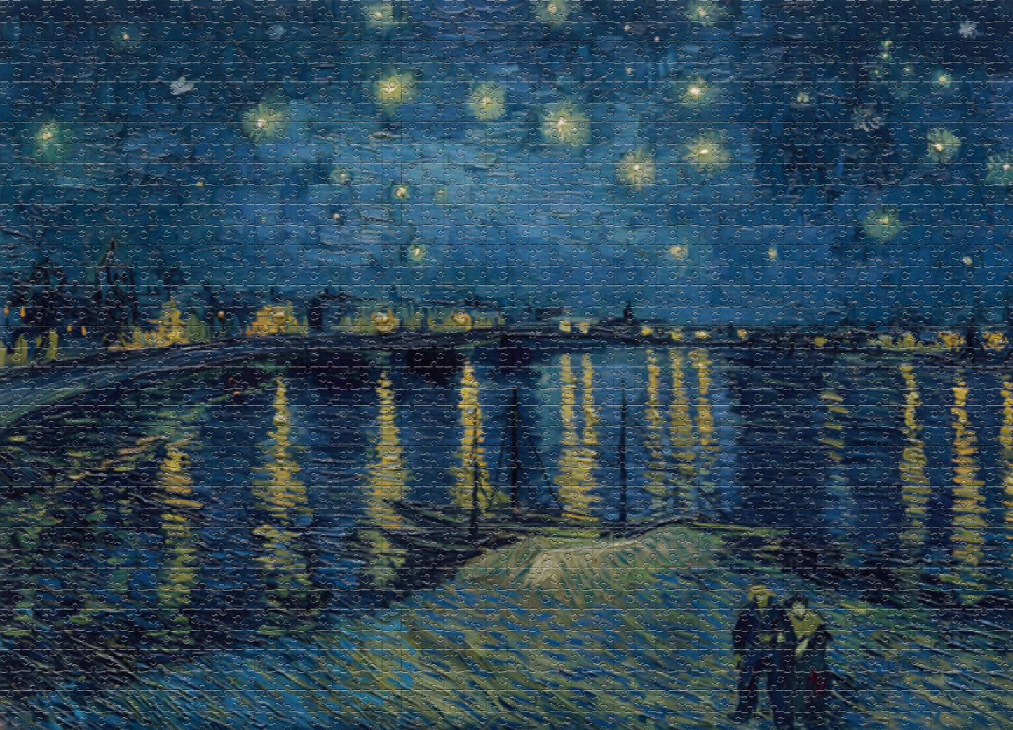 1000-piece puzzle - boat on lake at night